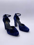 Lodi tizis pumps platform fluweel blauw